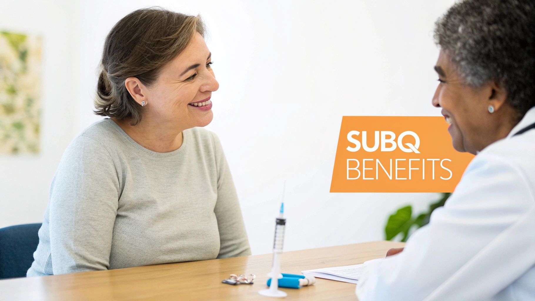 A close-up of a person preparing a syringe for a subcutaneous injection in a clean, well-lit environment.