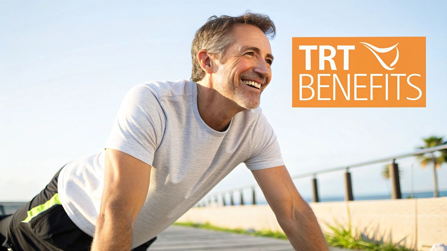 A man feeling energized and looking out a window, symbolizing renewed vitality.