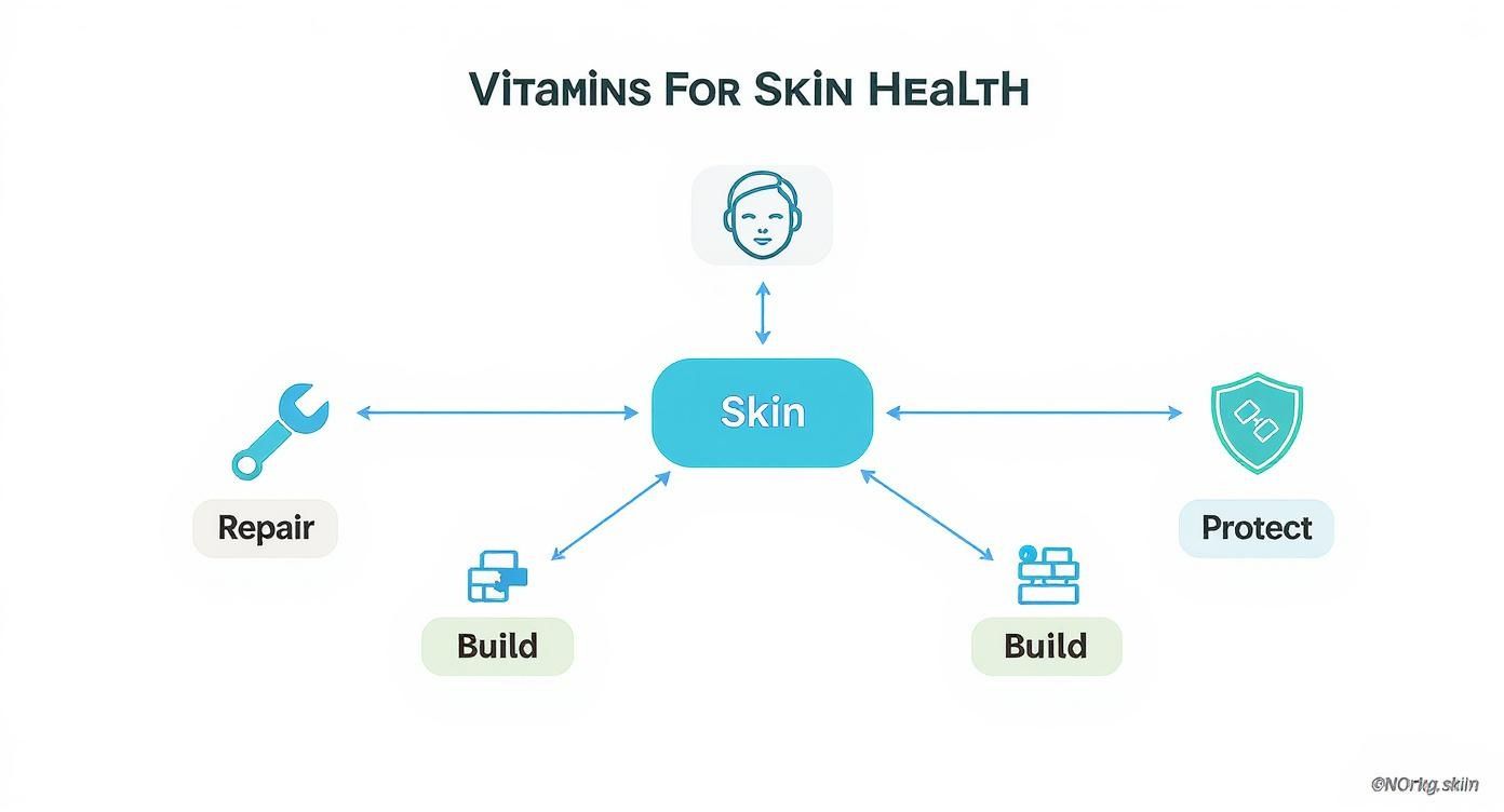Infographic about best vitamins for skin health