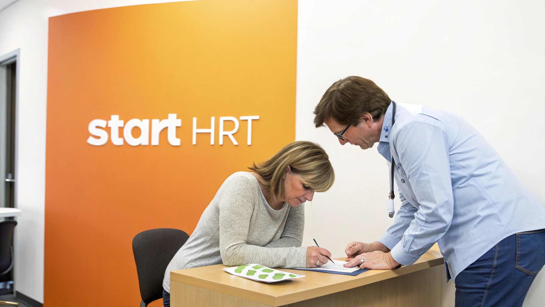 Doctor and patient discussing a treatment plan for hair loss