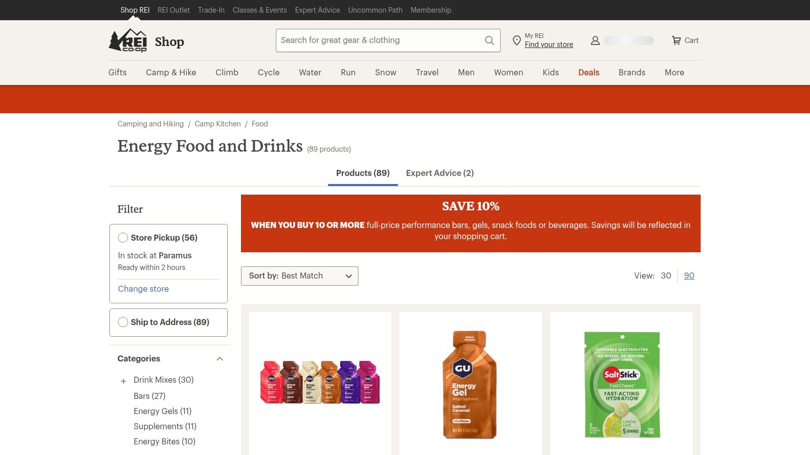 REI Co-op – Energy Food & Drinks (Endurance Nutrition)