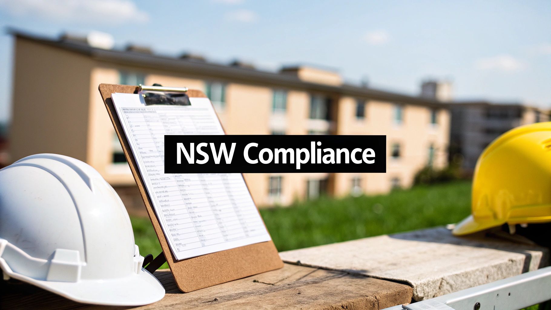 A building consultant reviewing plans and reports at a desk with a laptop.