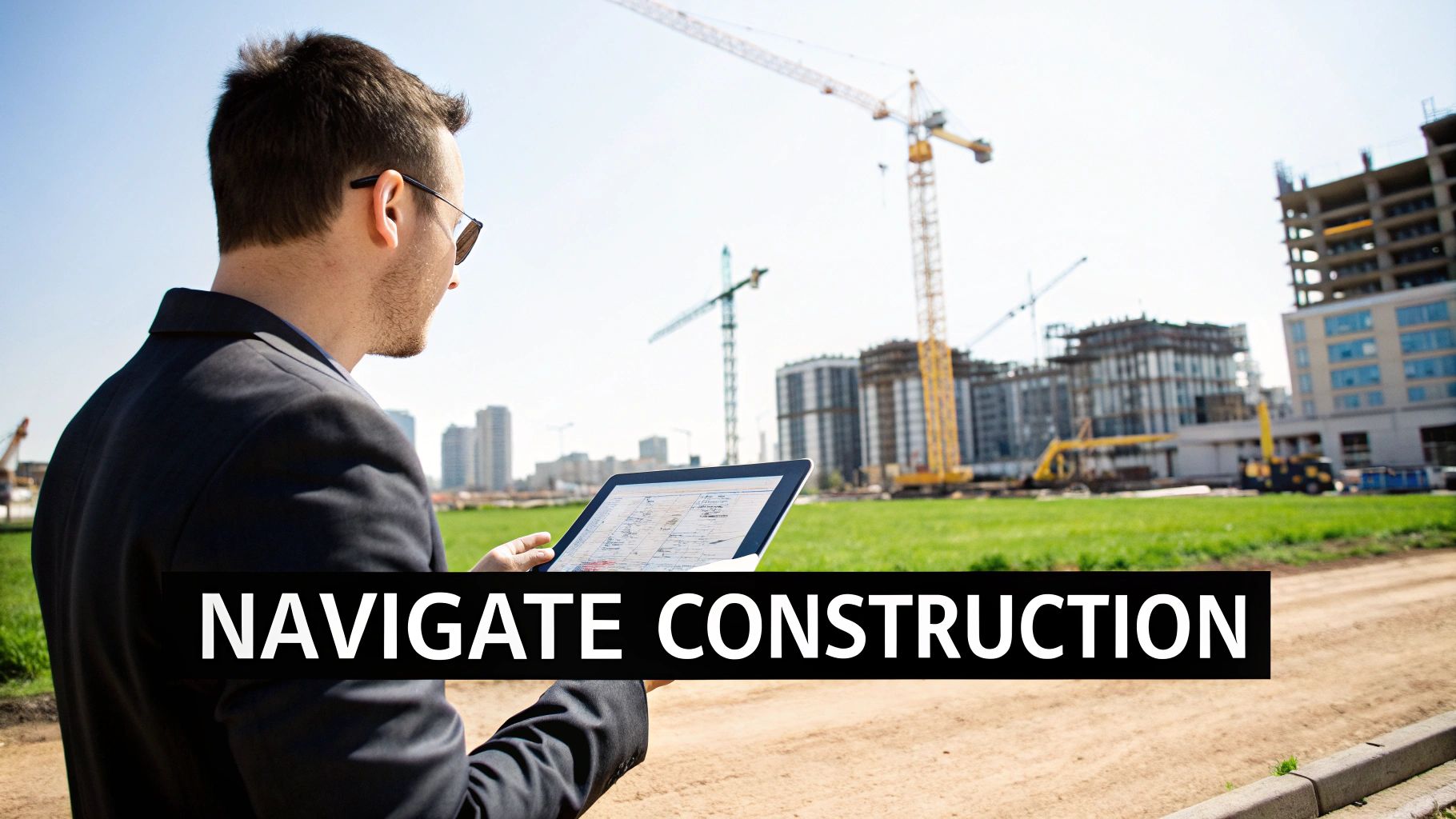 A crane towers over a busy Australian city skyline, symbolising the dynamic construction market.