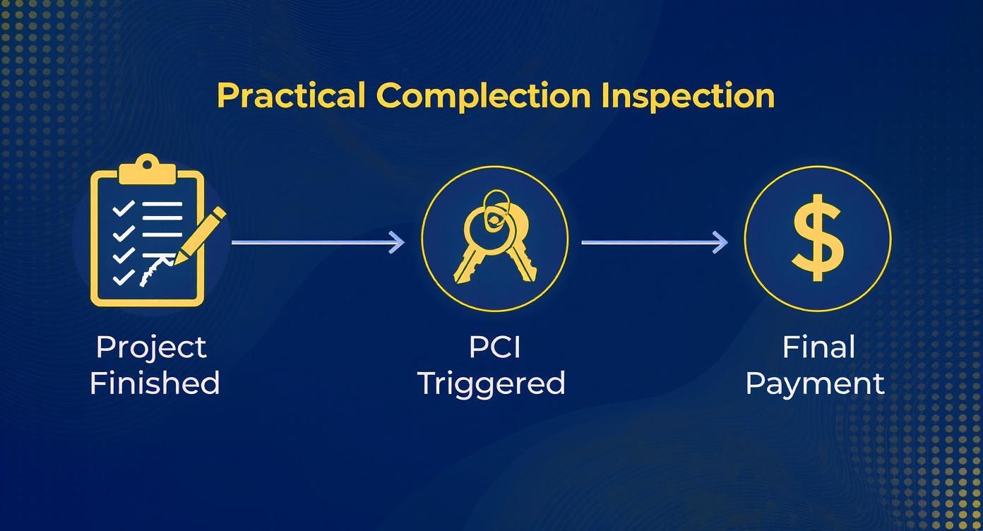 Infographic about practical completion inspection