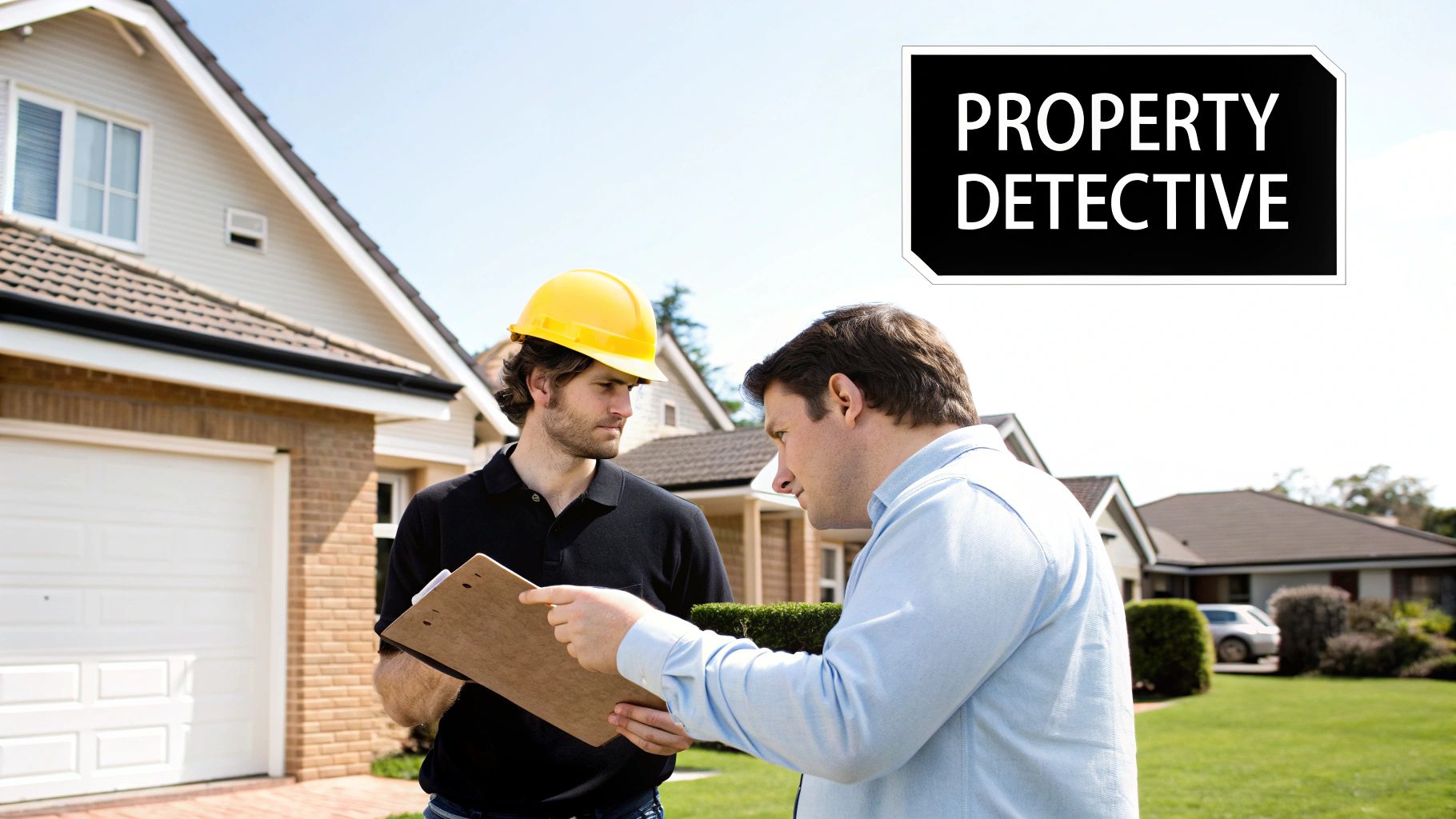 A building consultant reviewing blueprints on a construction site in Sydney
