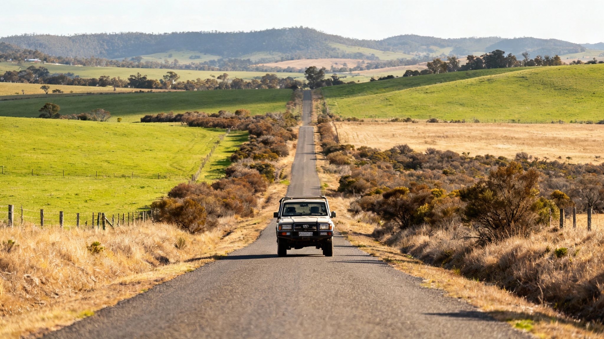 Rural landscape in New South Wales with a partially constructed building