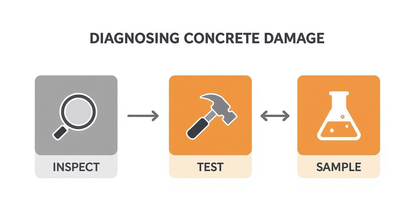 Infographic about fixing concrete cancer
