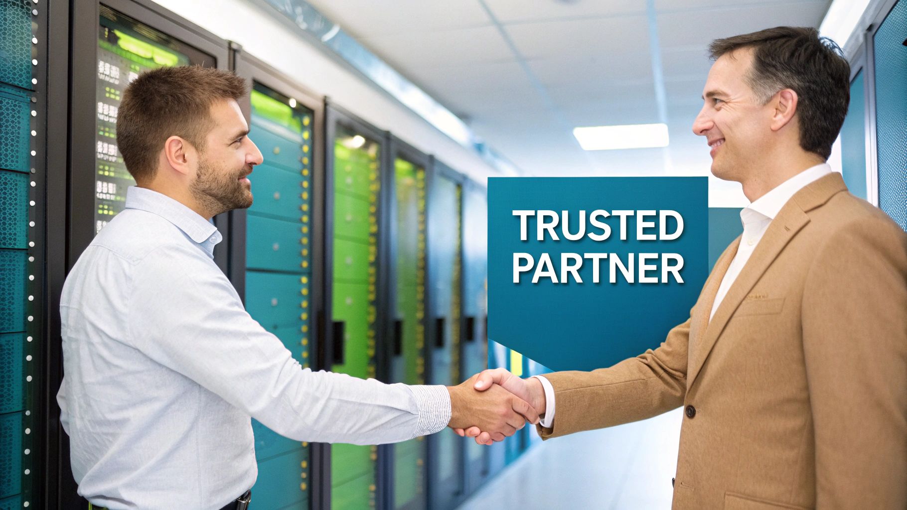 A professional guiding a client through a digital interface on a tablet.