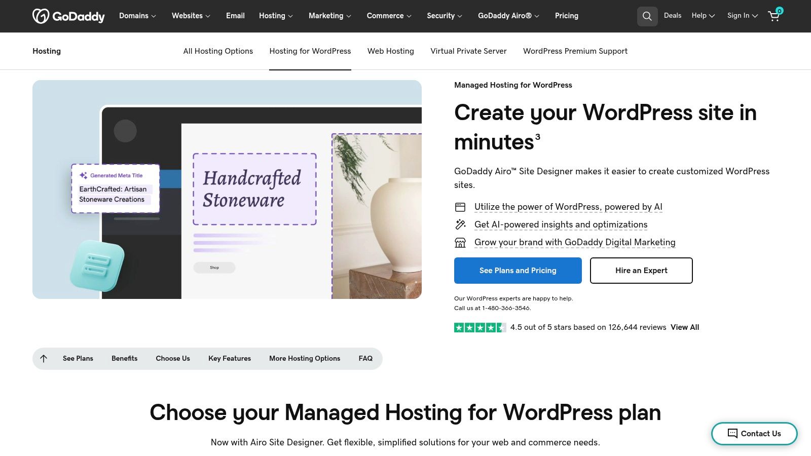 Best Managed WordPress Hosting: GoDaddy