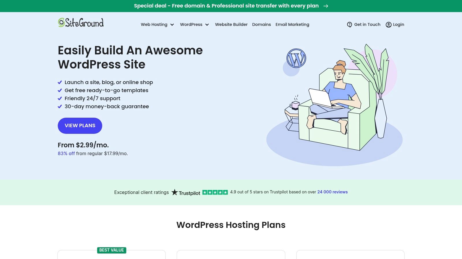 Best Managed WordPress Hosting: SiteGround