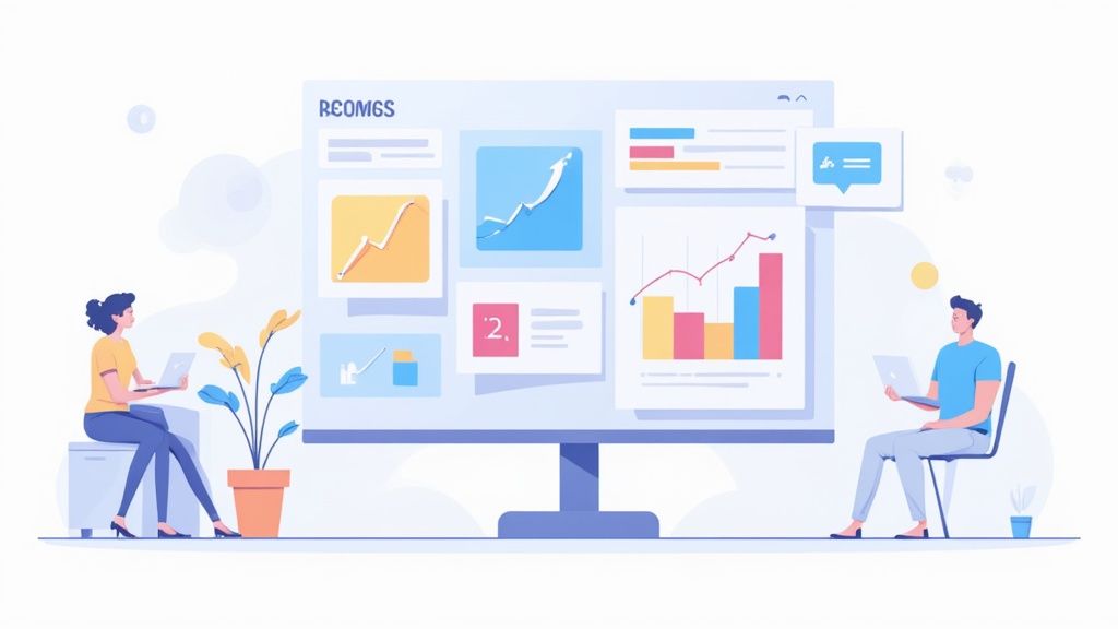 A dashboard showing loyalty program analytics and ROI metrics