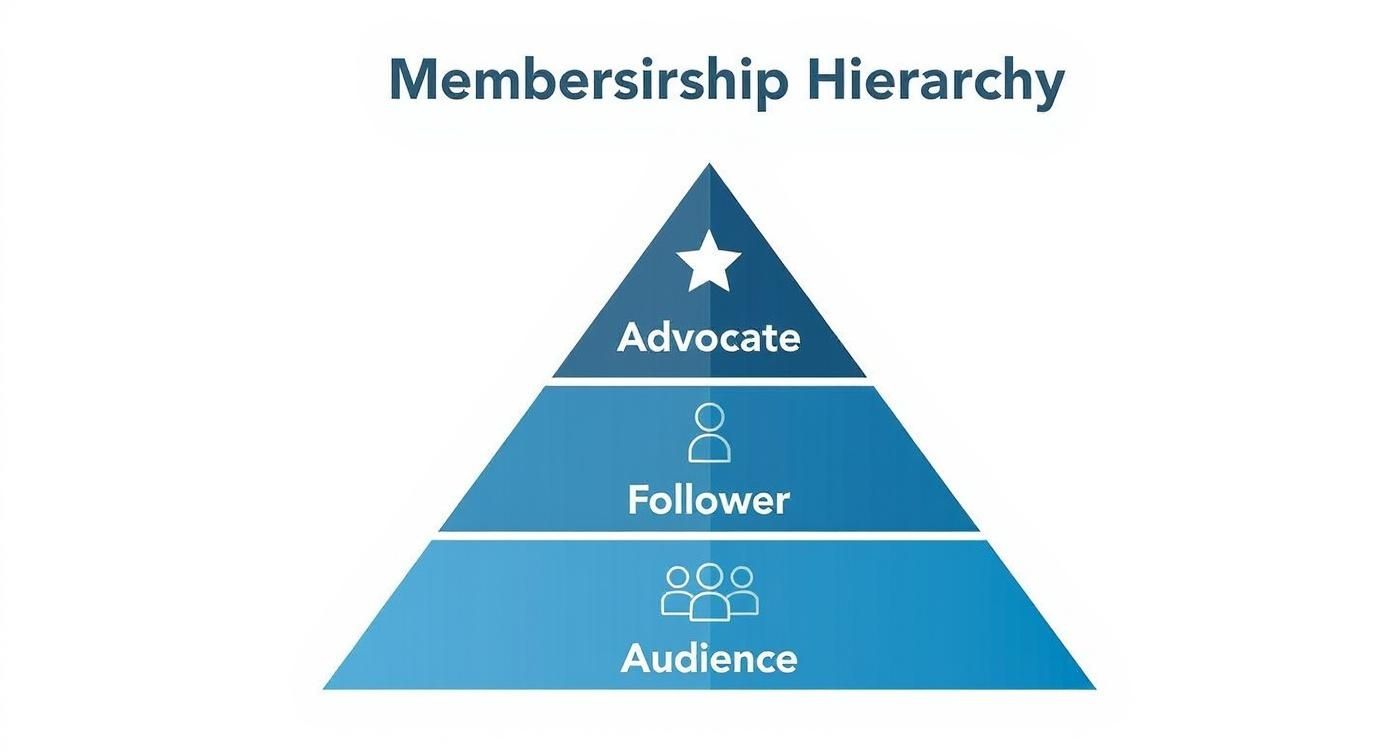 Infographic about levels of membership