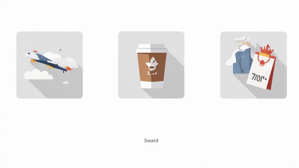 Smiling customers using a mobile app to redeem loyalty points