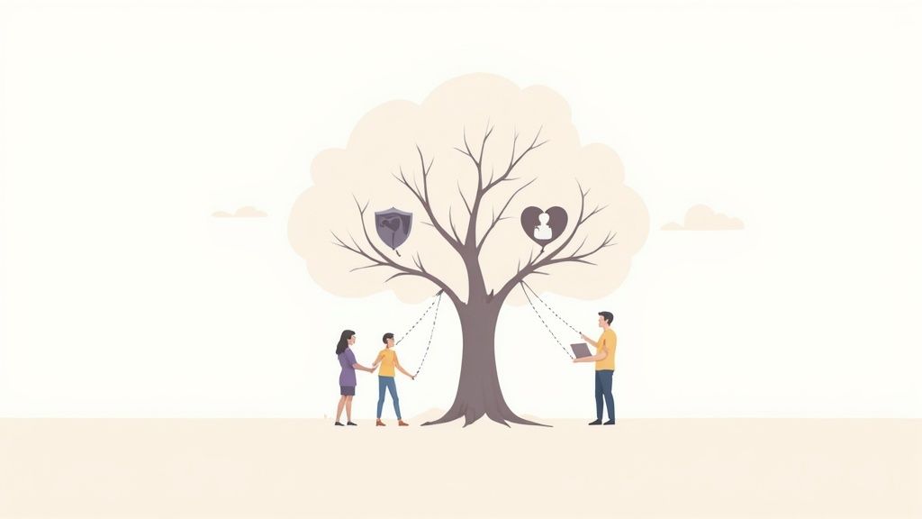 A person holding a smartphone with loyalty program icons floating around it, symbolizing modern customer engagement.