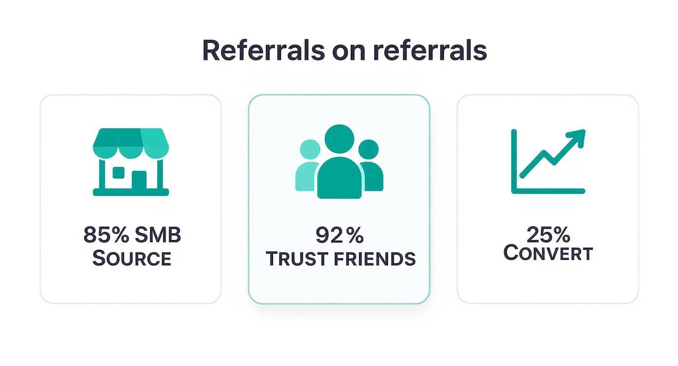 Infographic about referral program for small business