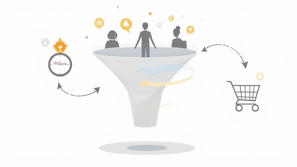 Chart showing customer actions and data points related to behavioral segmentation
