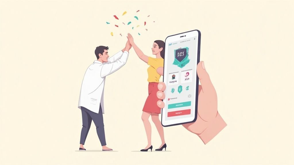 A dashboard showing key retail metrics like Customer Lifetime Value and Net Promoter Score on a screen.