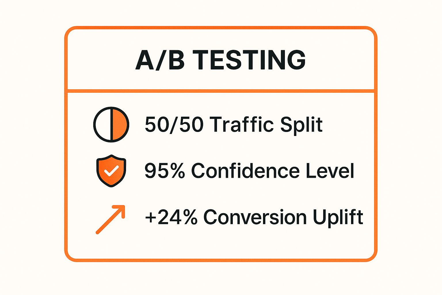 Infographic showing key data about A/B Testing (Split Testing)