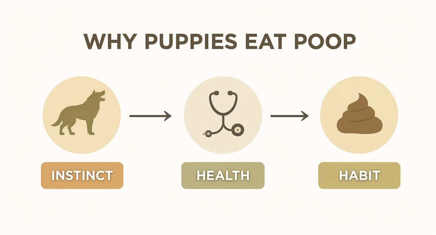 Infographic about stop a puppy from eating poop