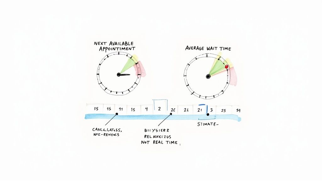A person studying a complex chart of visa wait times, trying to make sense of the official data.