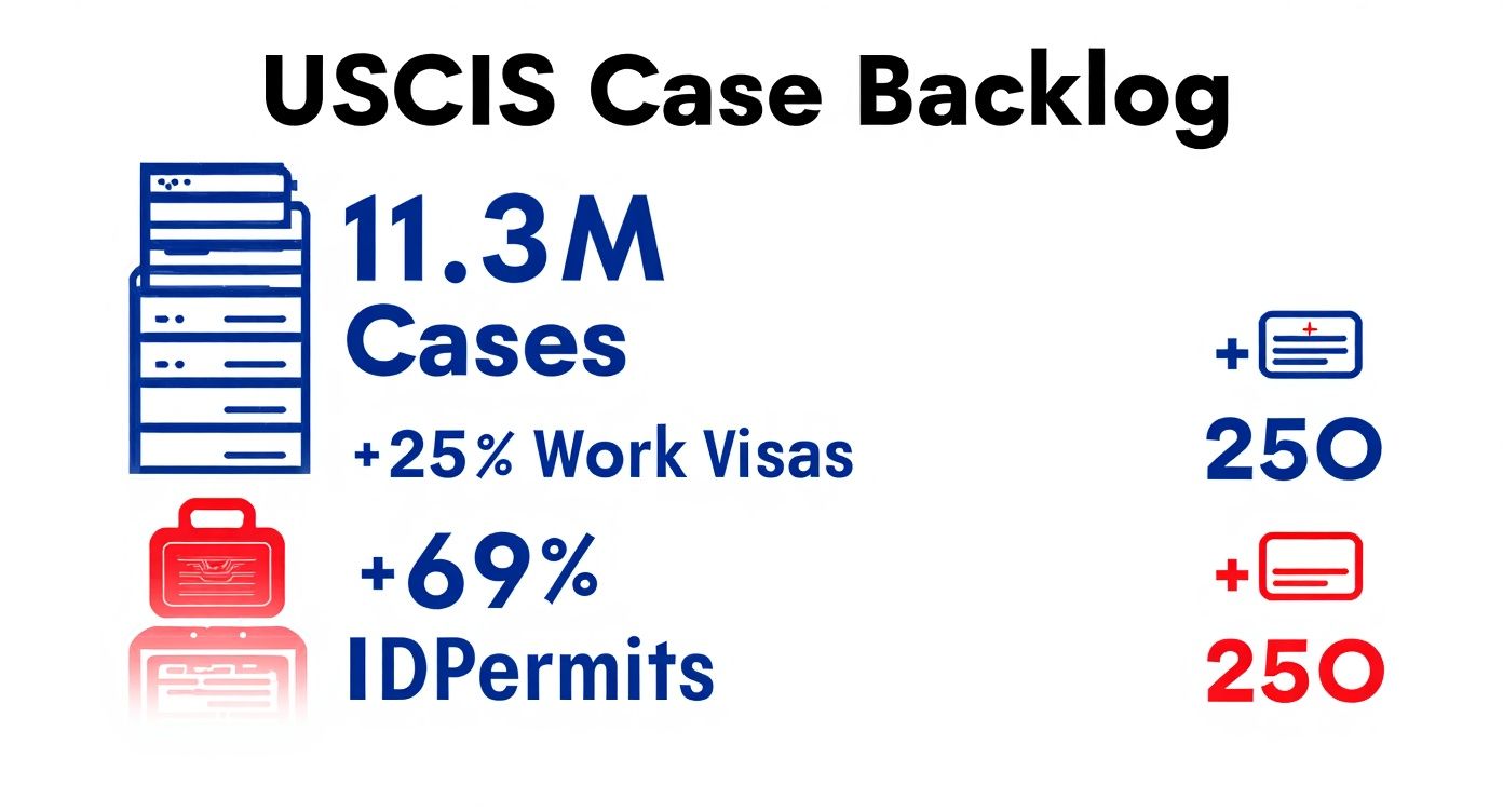 Infographic about us visa wait times