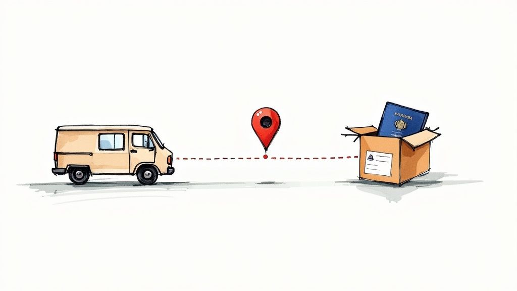 A hand exchanging a passport with a visa inside.