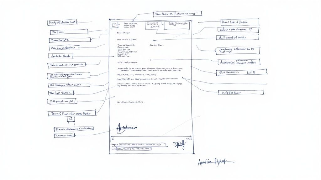 A close-up of a person's hands filling out a formal application document on a desk.