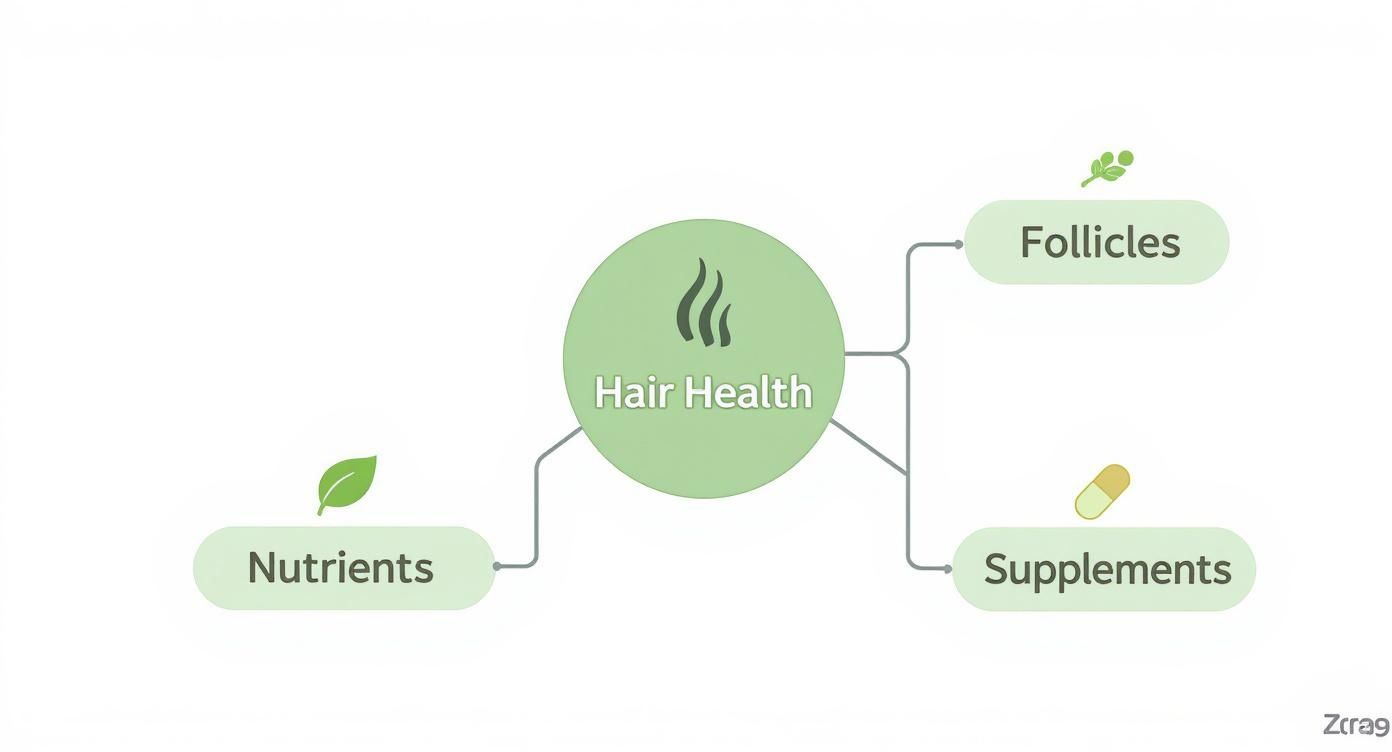 Infographic about best supplements for hair growth