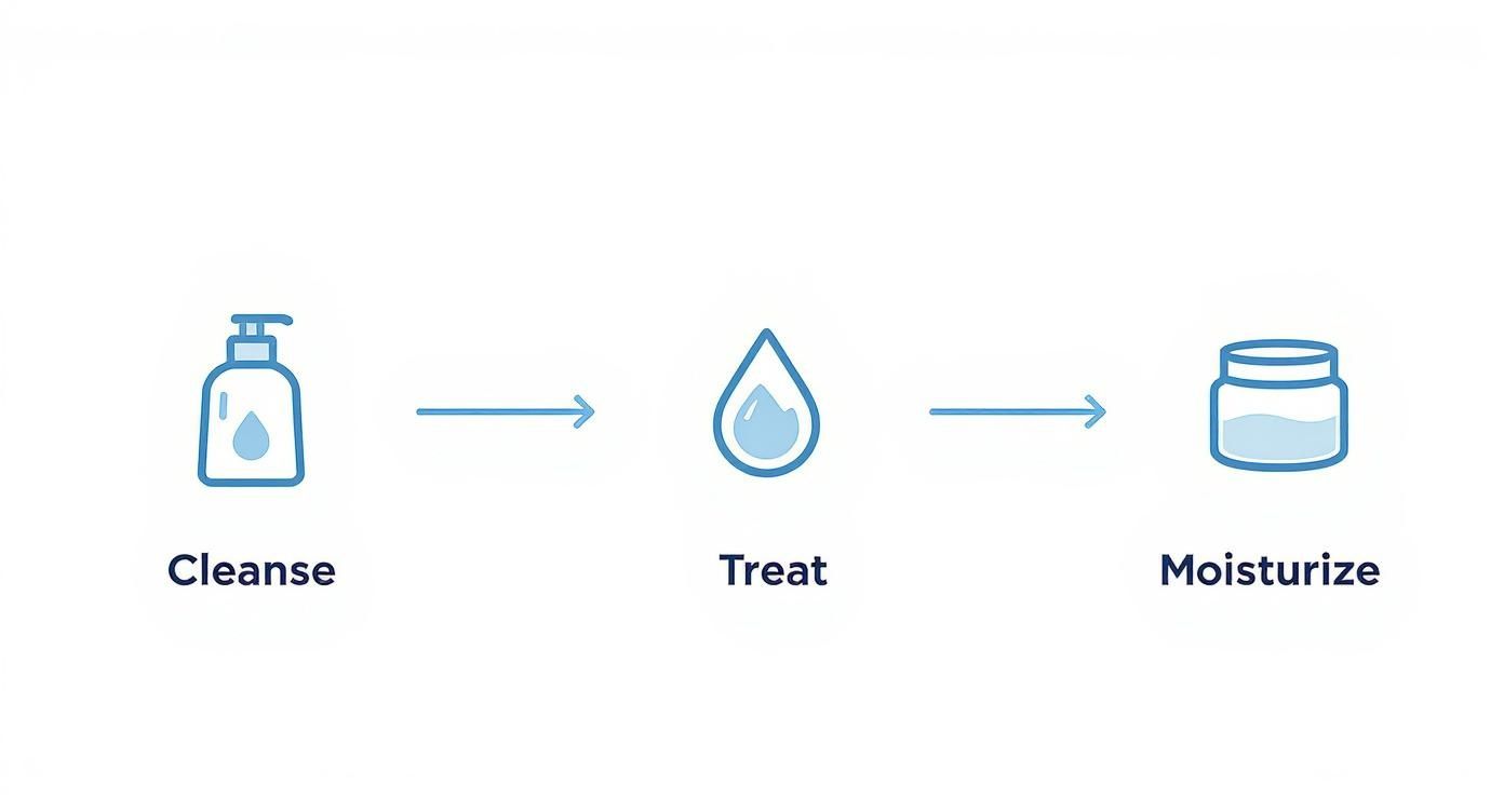 Infographic about skincare routine for sensitive skin