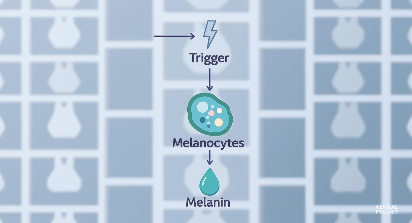 Infographic about what causes hyperpigmentation on face