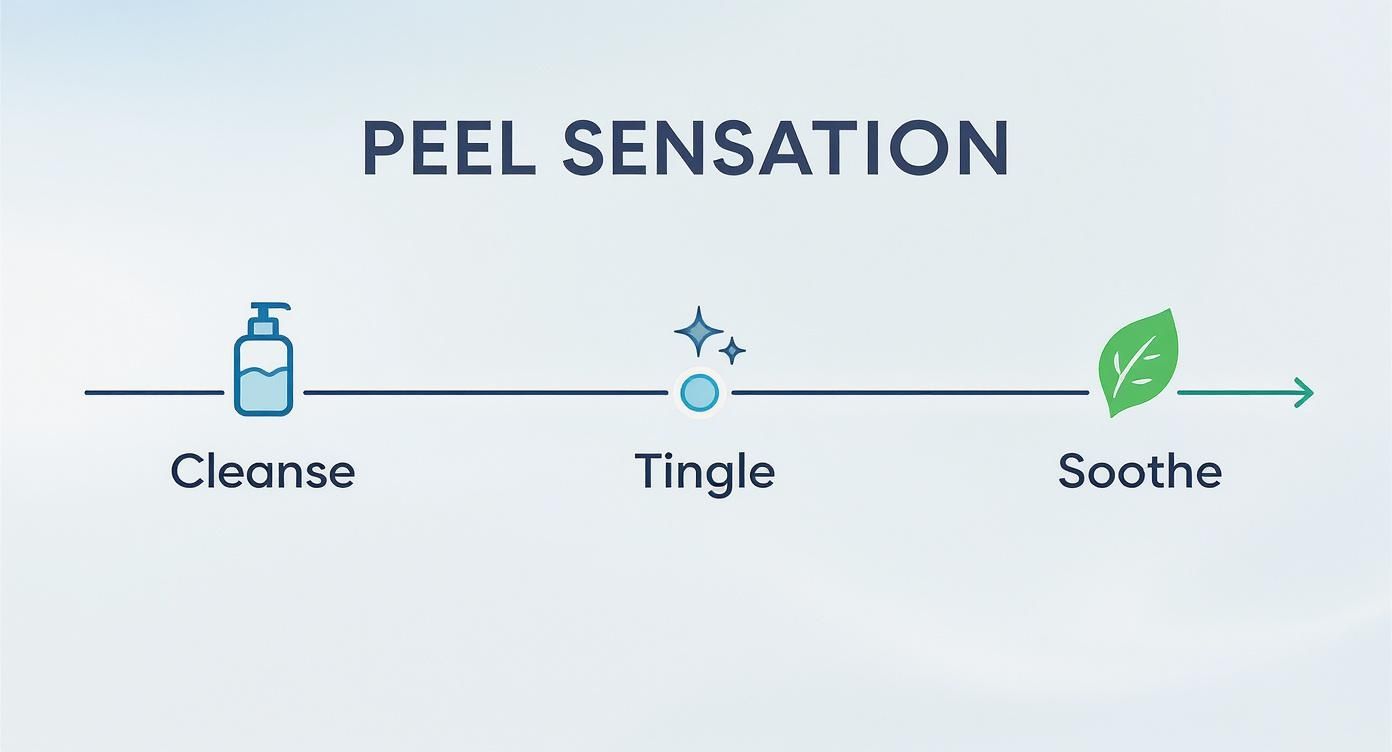 Infographic about glycolic acid peel before after