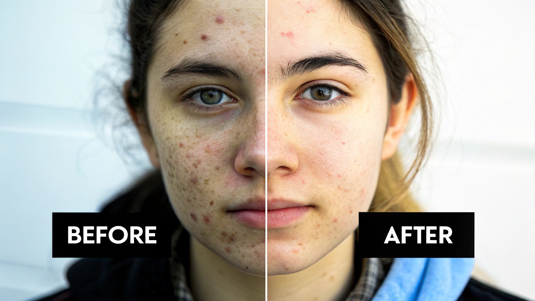 A woman receiving a facial treatment, illustrating the process of a glycolic acid peel.