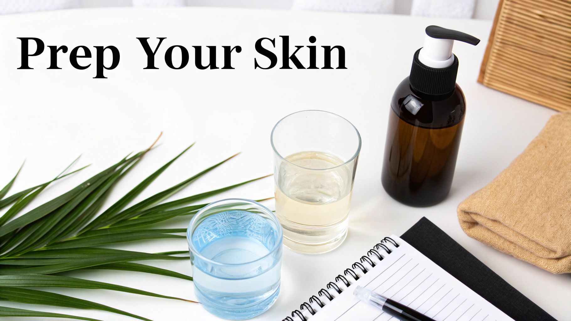 A person cleansing their face with a gentle product in preparation for a skin treatment.