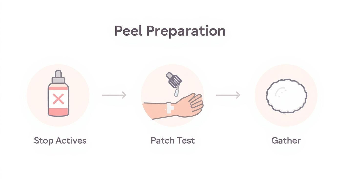 Infographic about glycolic acid peel at home