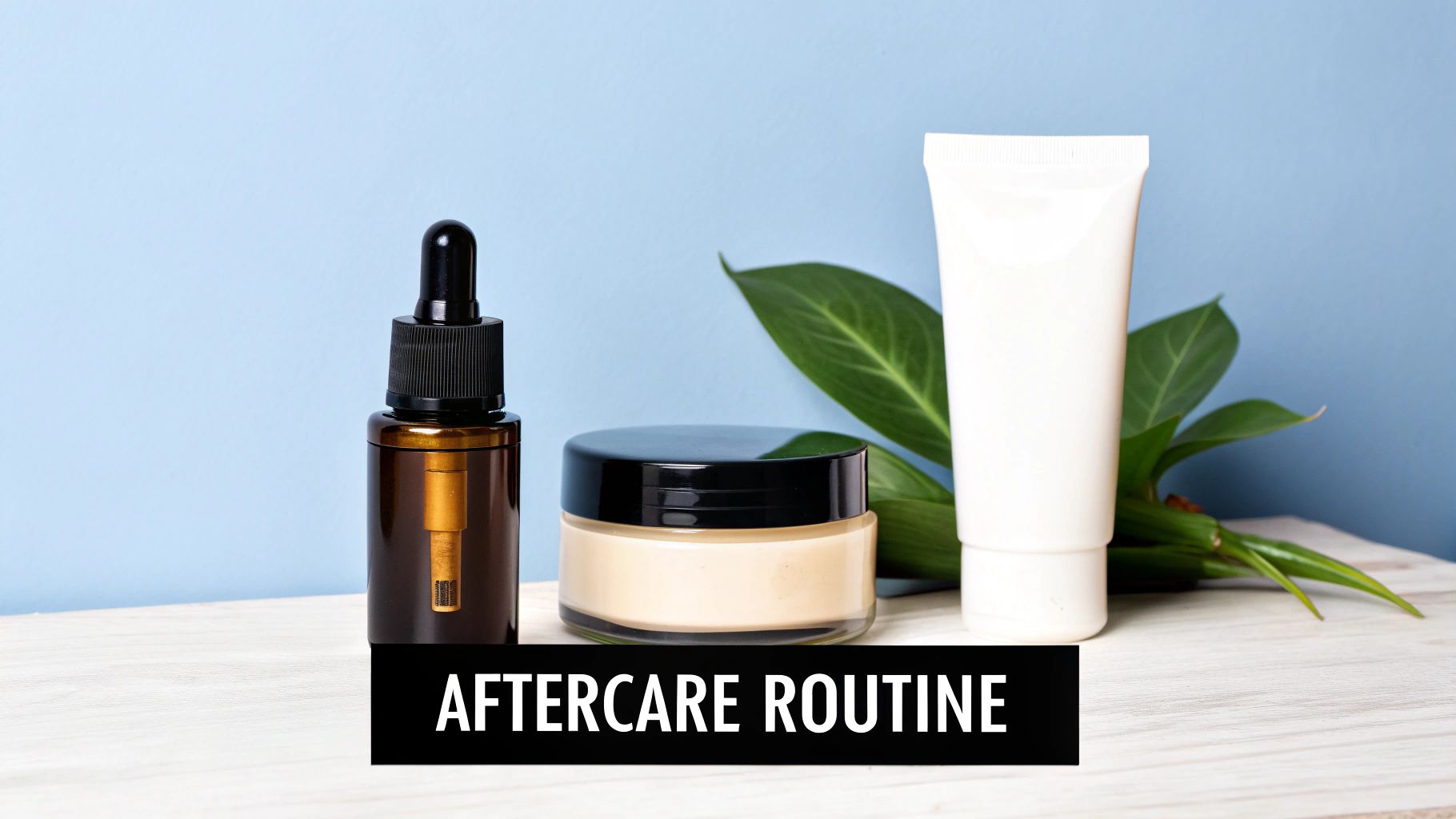 A person applying a soothing cream to their face after a skincare treatment.