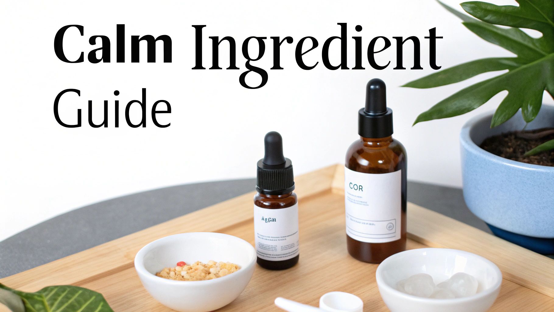 A close-up of various skincare ingredient textures, like a clear serum and a white cream, arranged artfully.