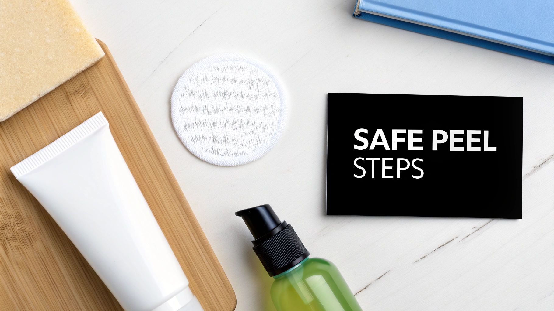 A person's hands are shown applying a clear skincare serum to their cheek in a gentle, upward motion.