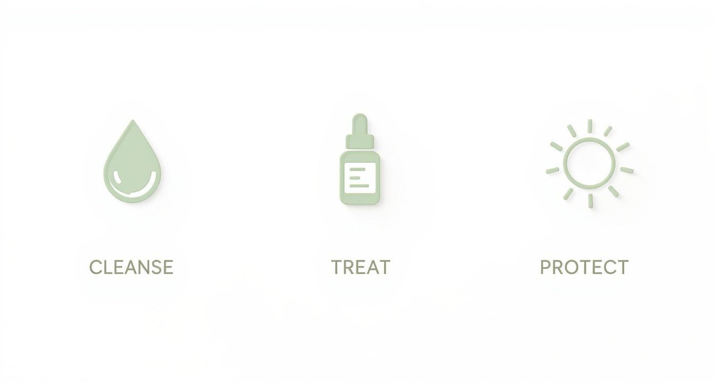 Infographic about skincare for sensitive acne prone skin