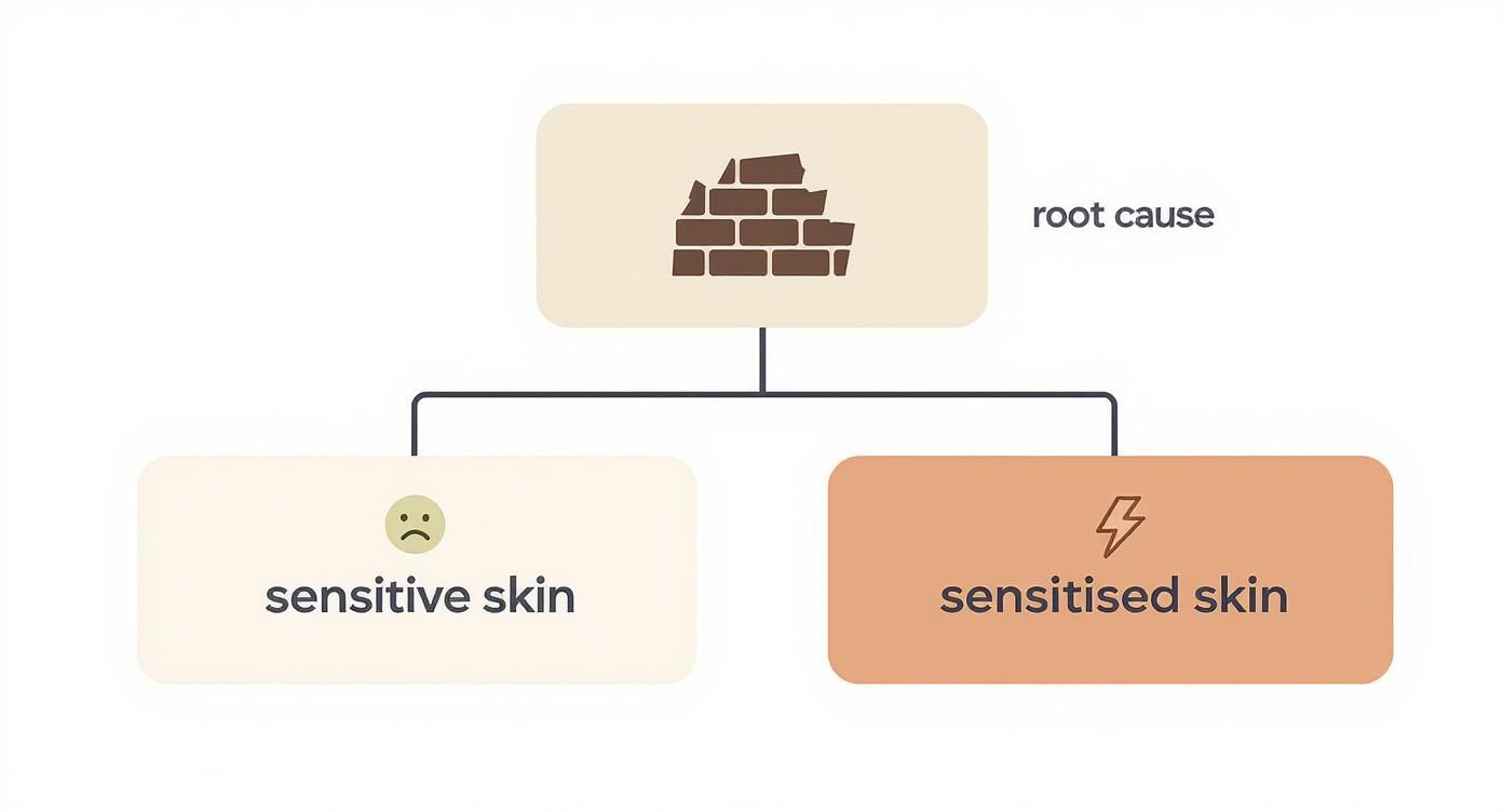 Infographic about best skincare for sensitive skin uk