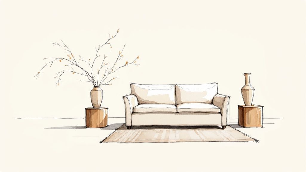 Prisma Vase in a Minimalist Living Room