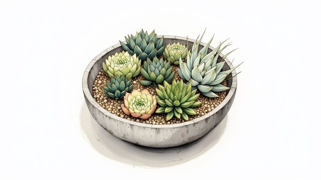 Living Succulent and Air Plant Arrangements