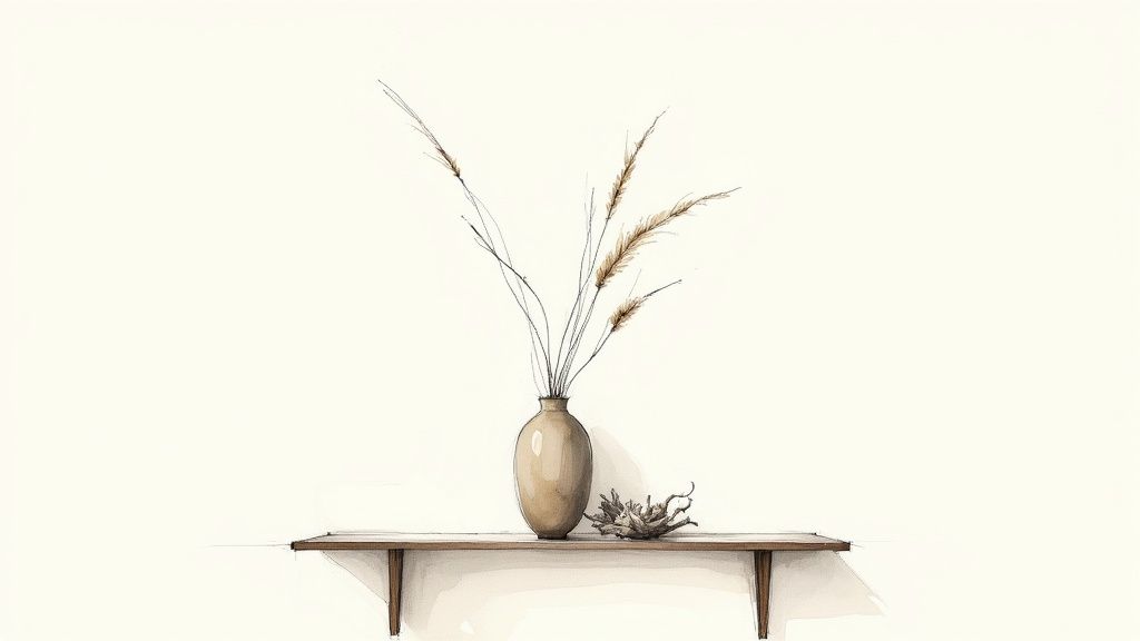Minimalist sticks decor in vase