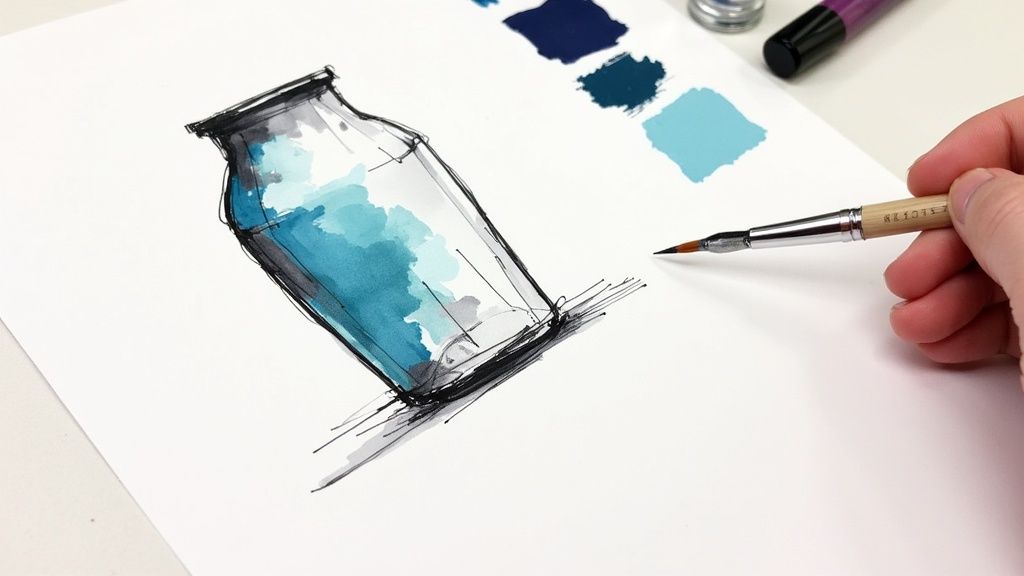A collection of beautifully painted and finished 3D printed vases.