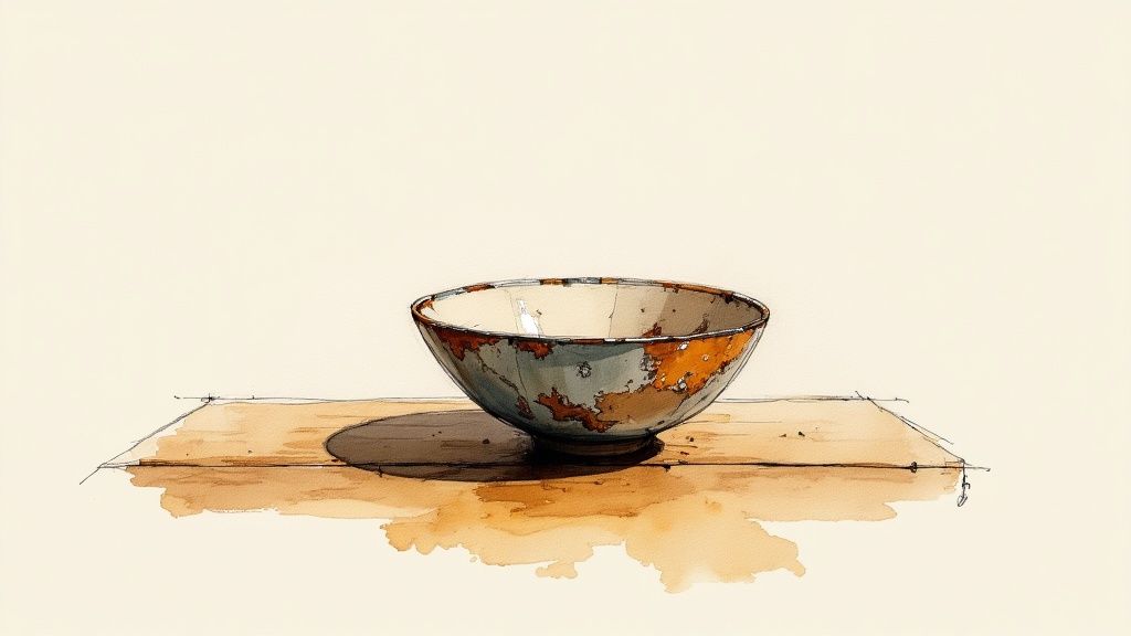 A collection of beautifully hand painted pottery vases and bowls in various styles.