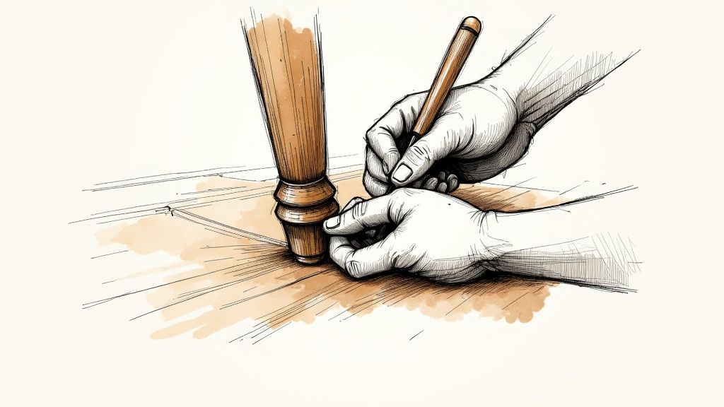 Woman's hands crafting a clay vase, symbolizing Italian artisanal tradition.