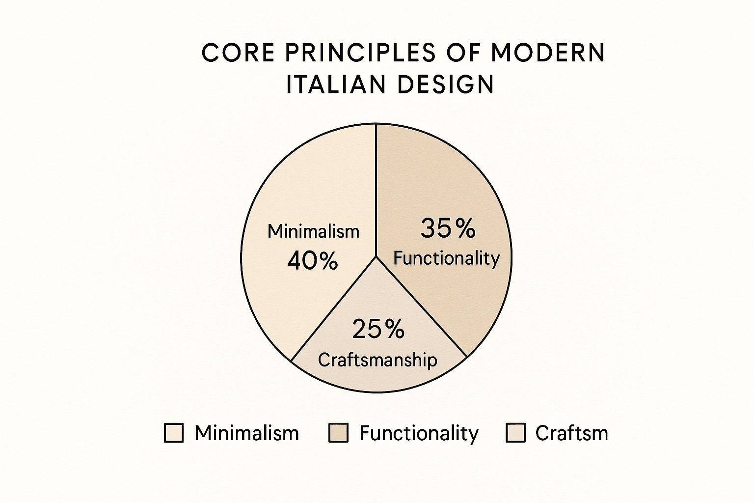 Infographic about modern italian home decor