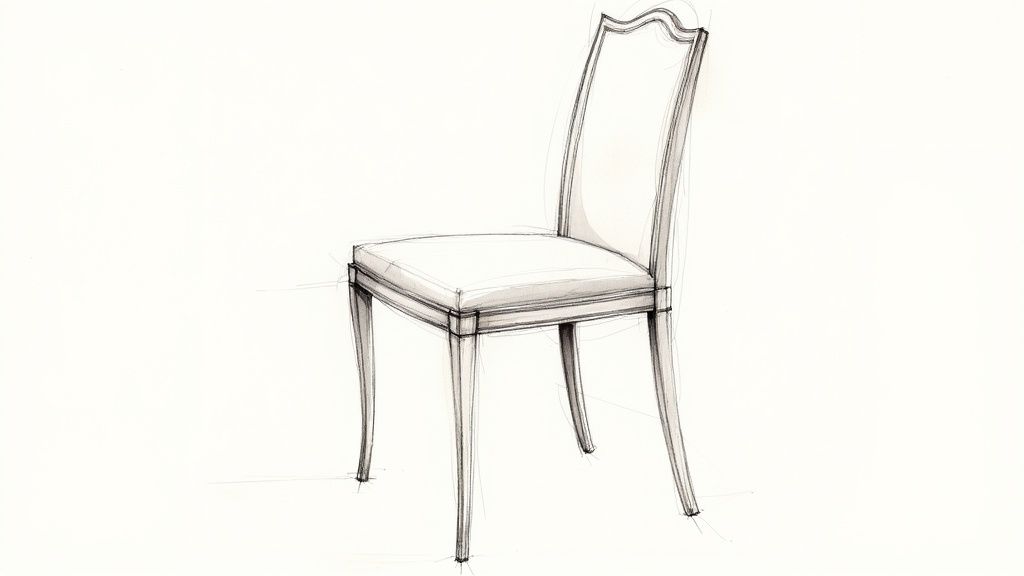 Elegant Italian dining chairs showcasing fluid lines and expert craftsmanship in a well-lit space.