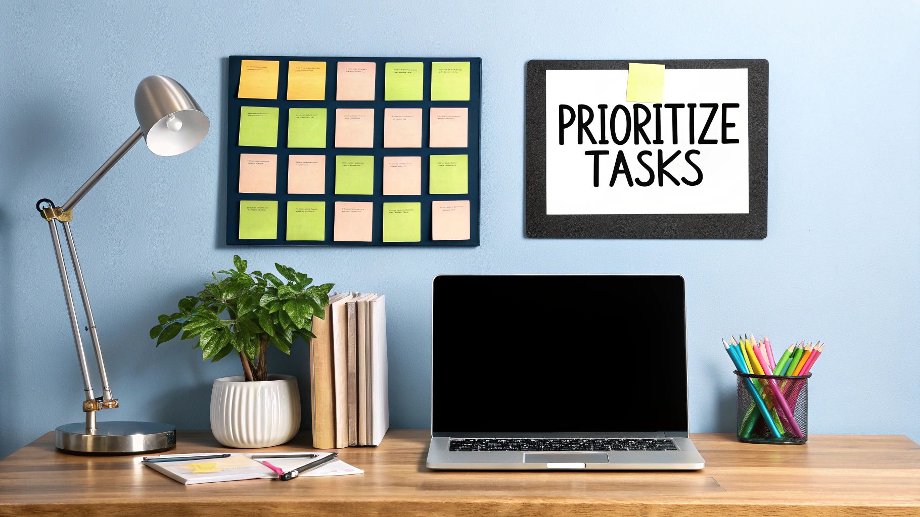 A person strategically arranging sticky notes on a glass wall, symbolizing the process of designing a smart workflow.