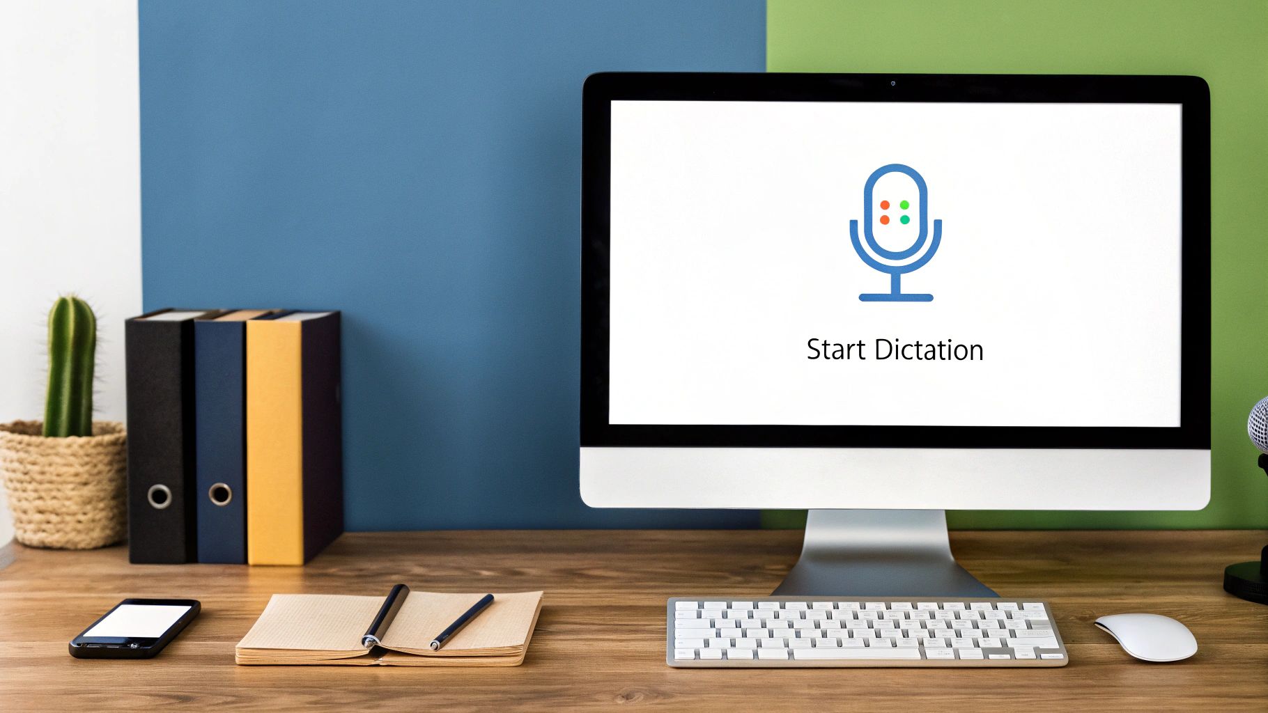 A Google Docs document showing the Voice Typing tool activated from the Tools menu.