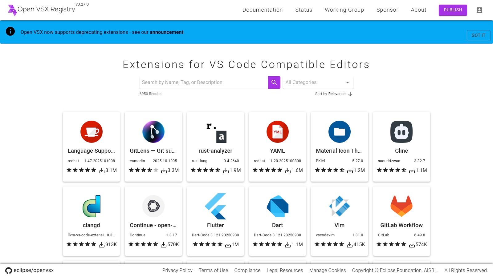 Open VSX Registry (Eclipse Foundation)